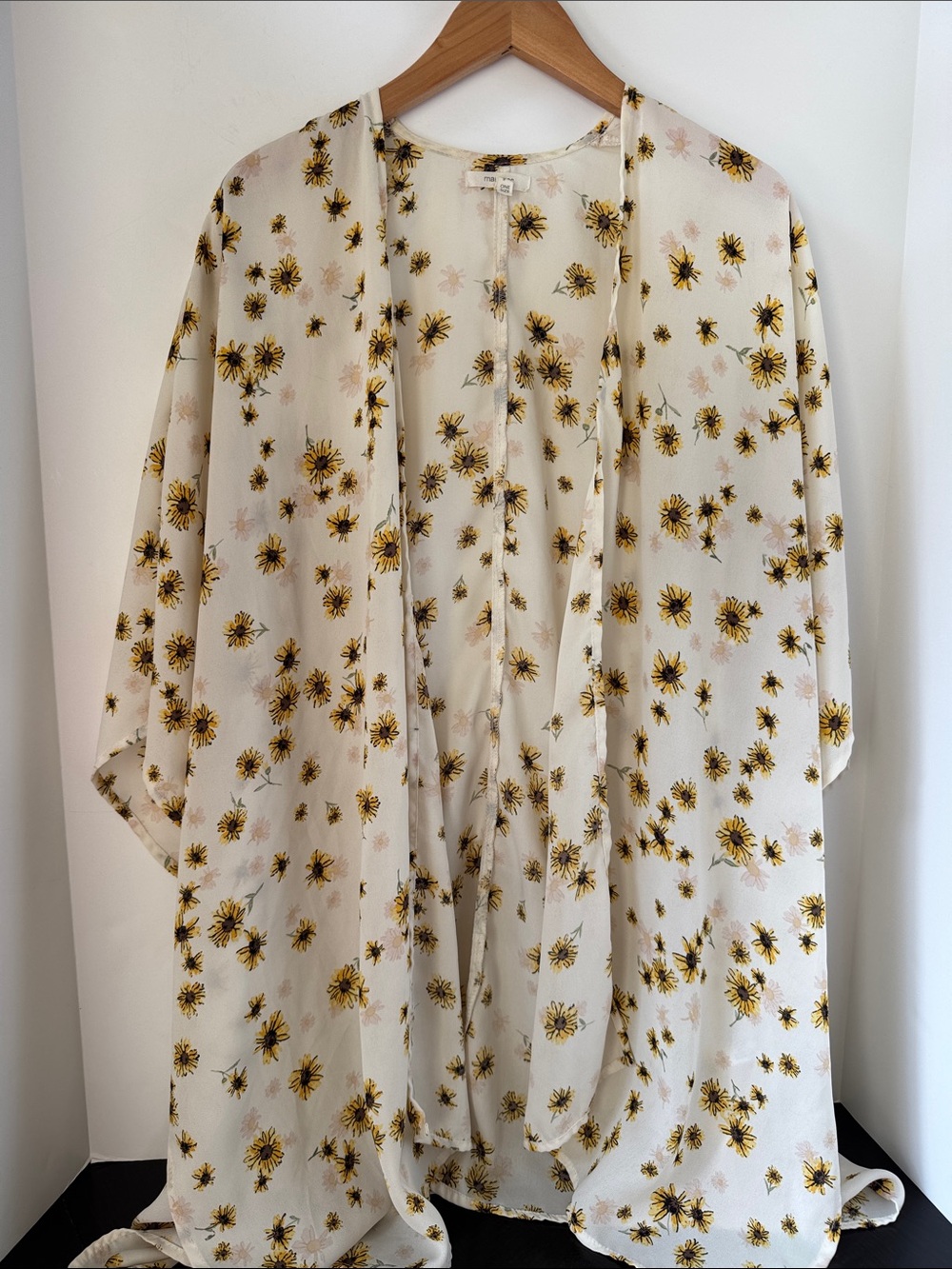 Maurices Sunflower Open Front Semi Sheer Kimono